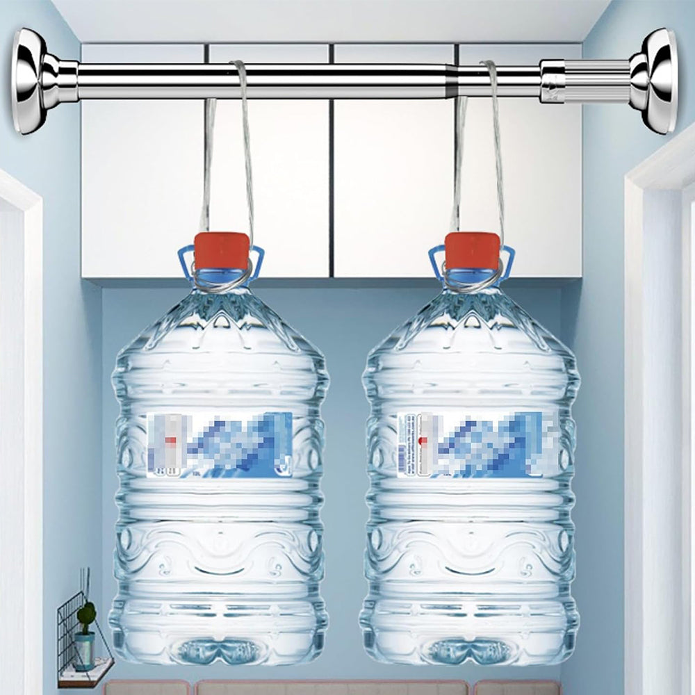 Adjustable Bathroom Curtain Rail Extendable Hanging Pole