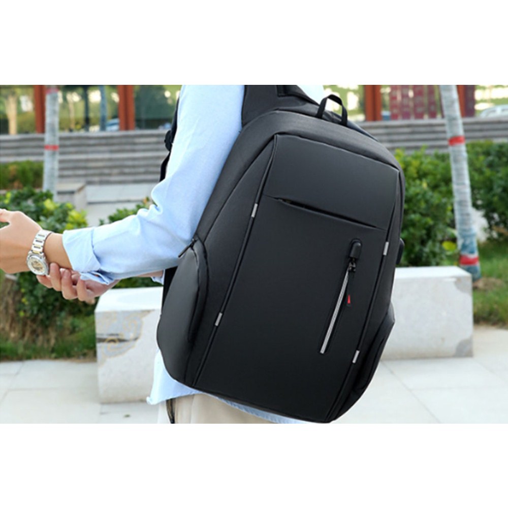 Reflective Laptop Backpack with USB Charging Port Anti-thief Travel Business Backpack