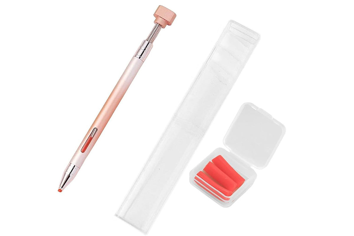 2pcs Glue-out Rhinestone Painting Pen Rhinestone Drill Pen with Visual Window and 6pcs Glue Sticks