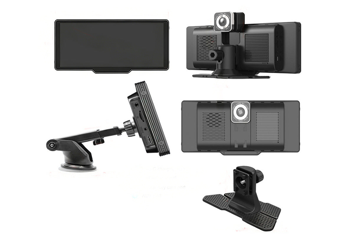 10.26 Inch Wireless Carplay Android Auto Screen Portable with Dual Dash Cam