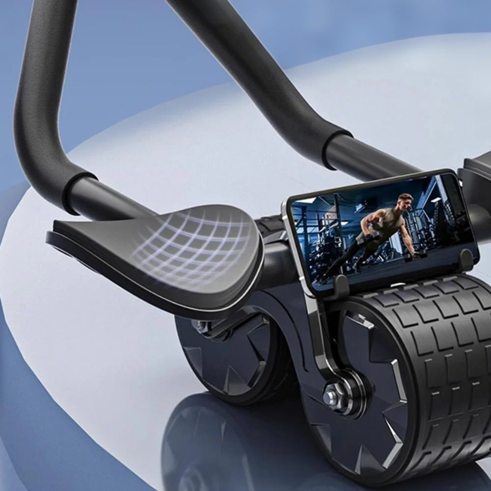 Fitness Ab Roller Wheel with Elbow Support Phone Holder for Home Gym