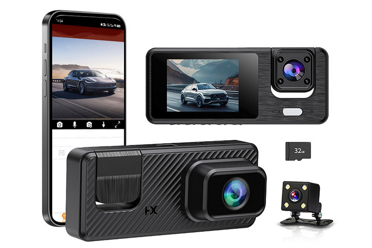 Triple Lens Car Dash Cam Super Night Vision Loop Recording