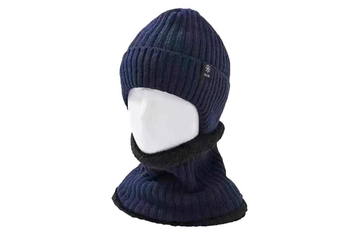 Men's Fleece Lined Knit Beanie Scarf Set Ear Warmer Winter Accessory