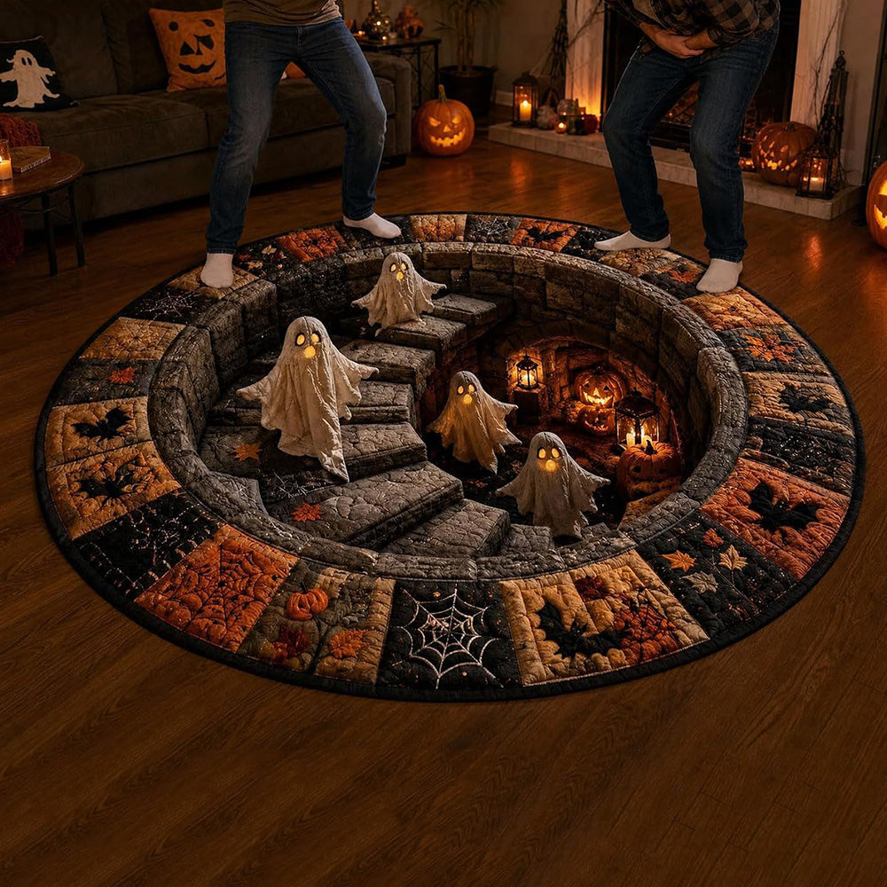 3D Round Non Slip Soft Halloween Rug for Living Room Bedroom-Style 1