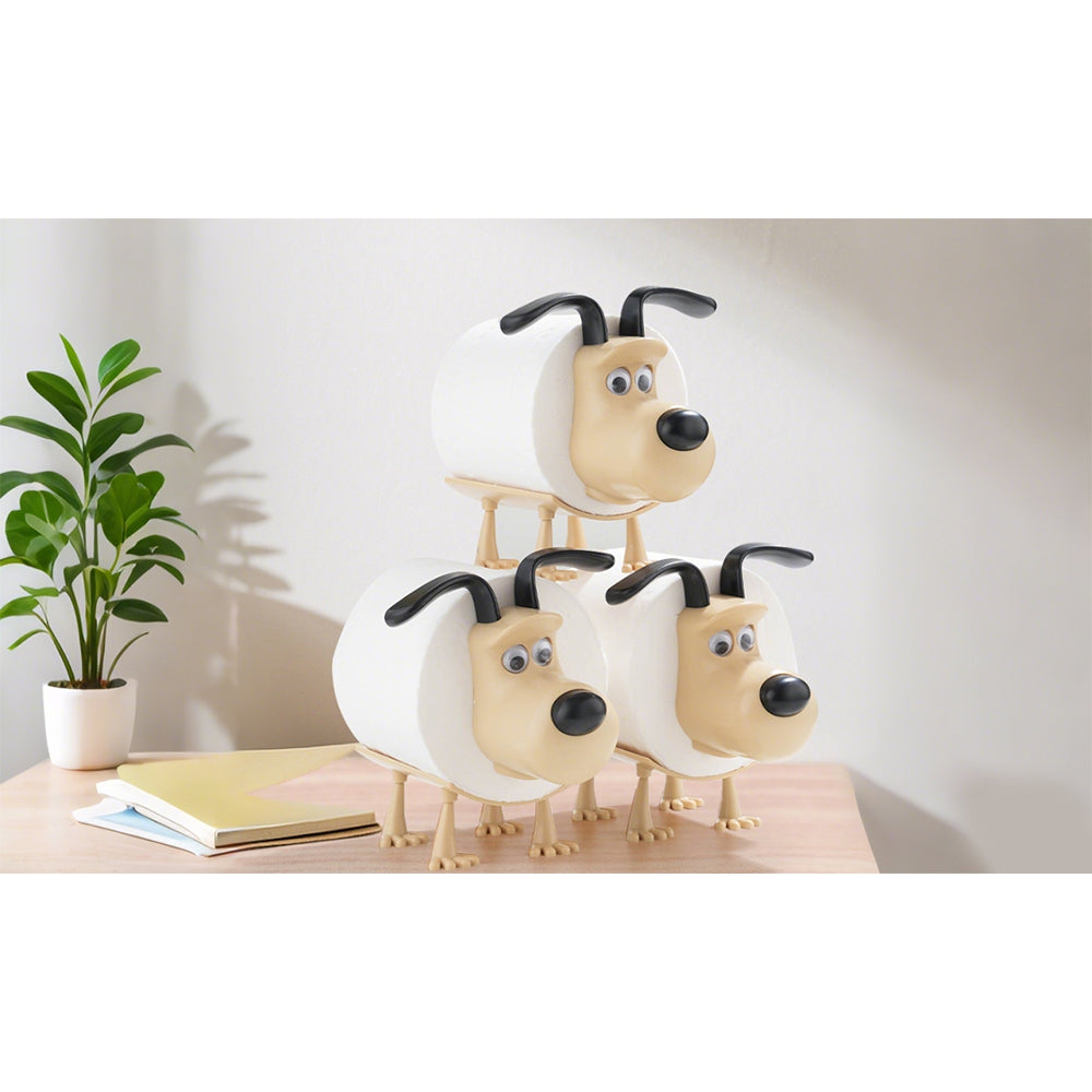 Dog Toilet Paper Holder Animal Shape Roll Paper Dispenser Organizer