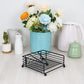 2Pcs Black Metal Square Paper Napkin Holders with Weighted Arm