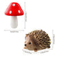 6Pcs Resin Mini Hedgehogs and Mushroom Fairy Garden Accessories Set