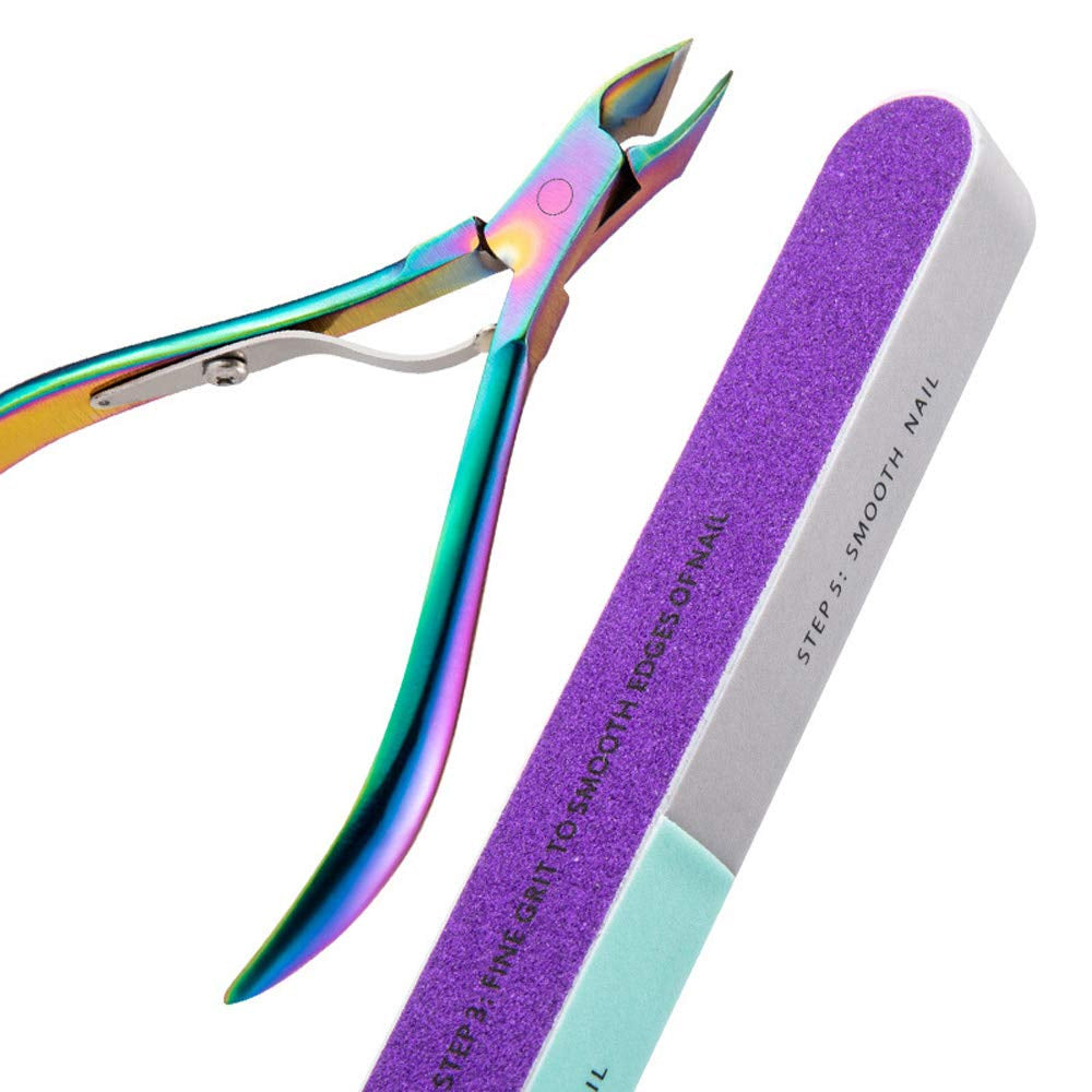 7Pcs Nail Cuticle Nipper Cuticle Pusher Tweezers Nail Cuticle Oil Dead Skin Remover Manicure Tool Kit