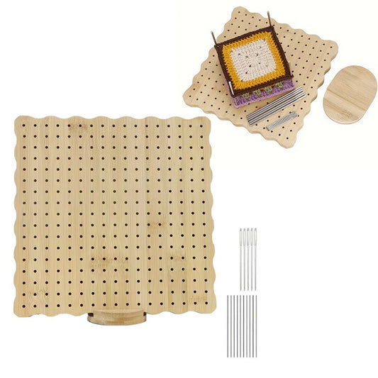 Wooden Blocking Board for Knitting and Crochet with Pins and Needles