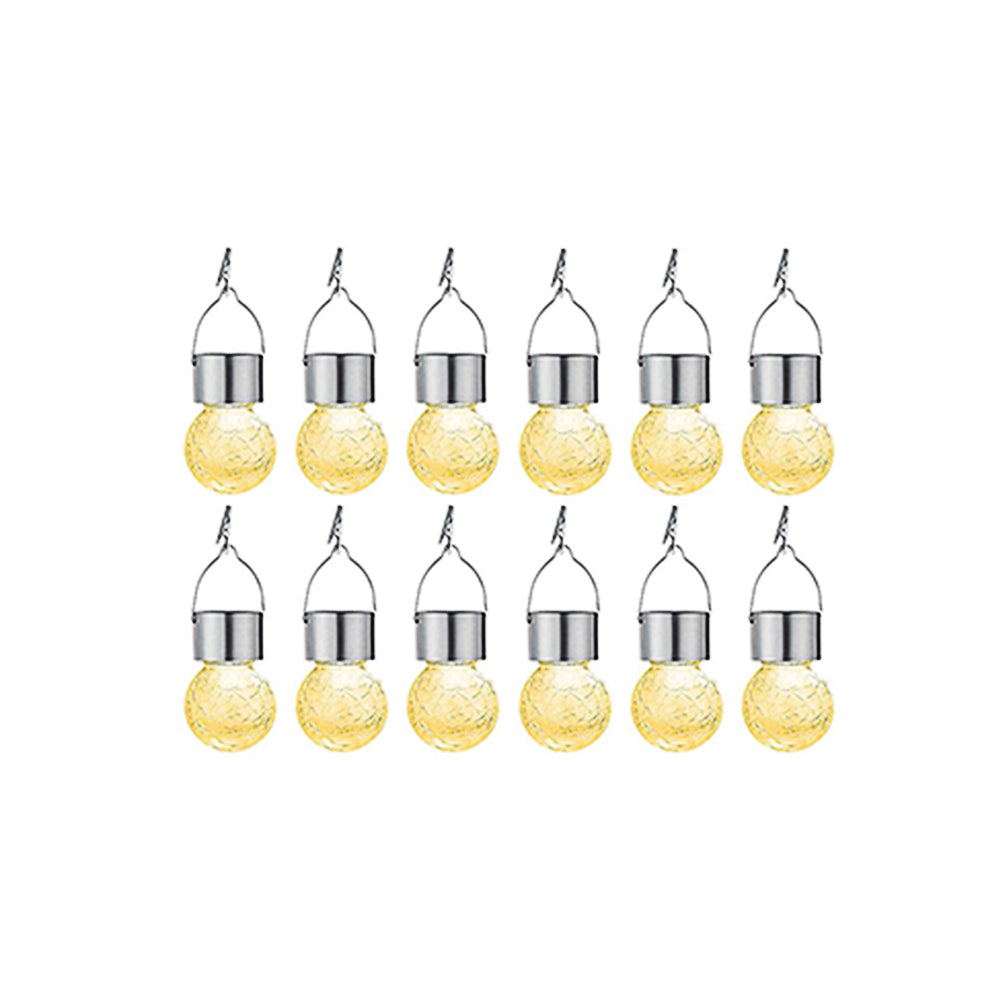 Set of 12Pcs Glass Hanging Solar Lights