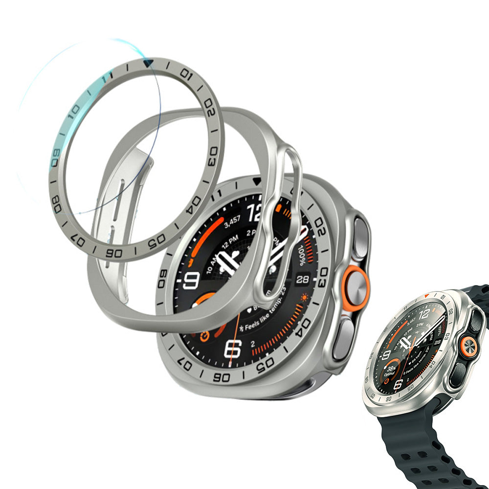 3 in 1 Screen Protector for Samsung Galaxy Watch Ultra 2 47mm with Protector and Bezel Ring