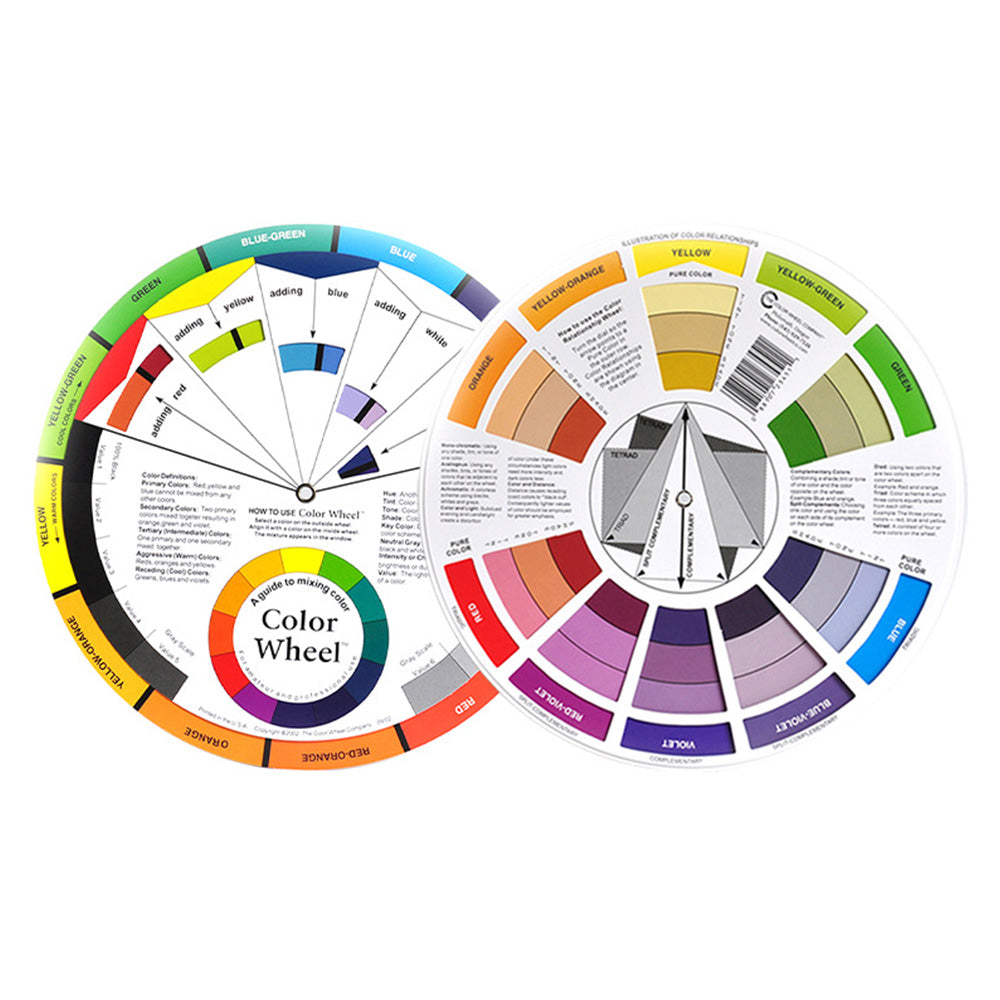 2Pcs Rotating Mixing Guide Color Wheel for Nail Art and Painting