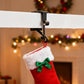 2 in 1 Christmas Fireplace Stocking and Mantel Garland Hanger with Non-Slip Pads