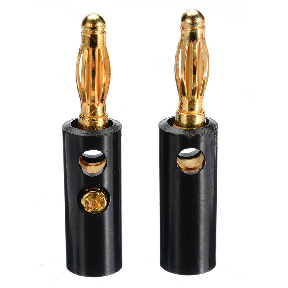 40 PCS Banana Plug Set 0.4cm Gold Plated Red and Black Speaker Connectors for Audio