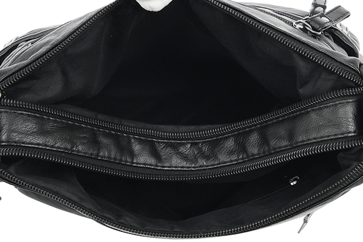 Women's Two-Layer PU Leather Crossbody Bag Shoulder Bag