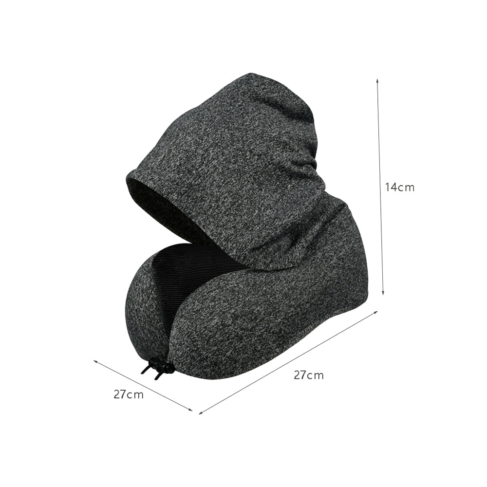 Hooded U Shaped Removable Travel Neck Pillow