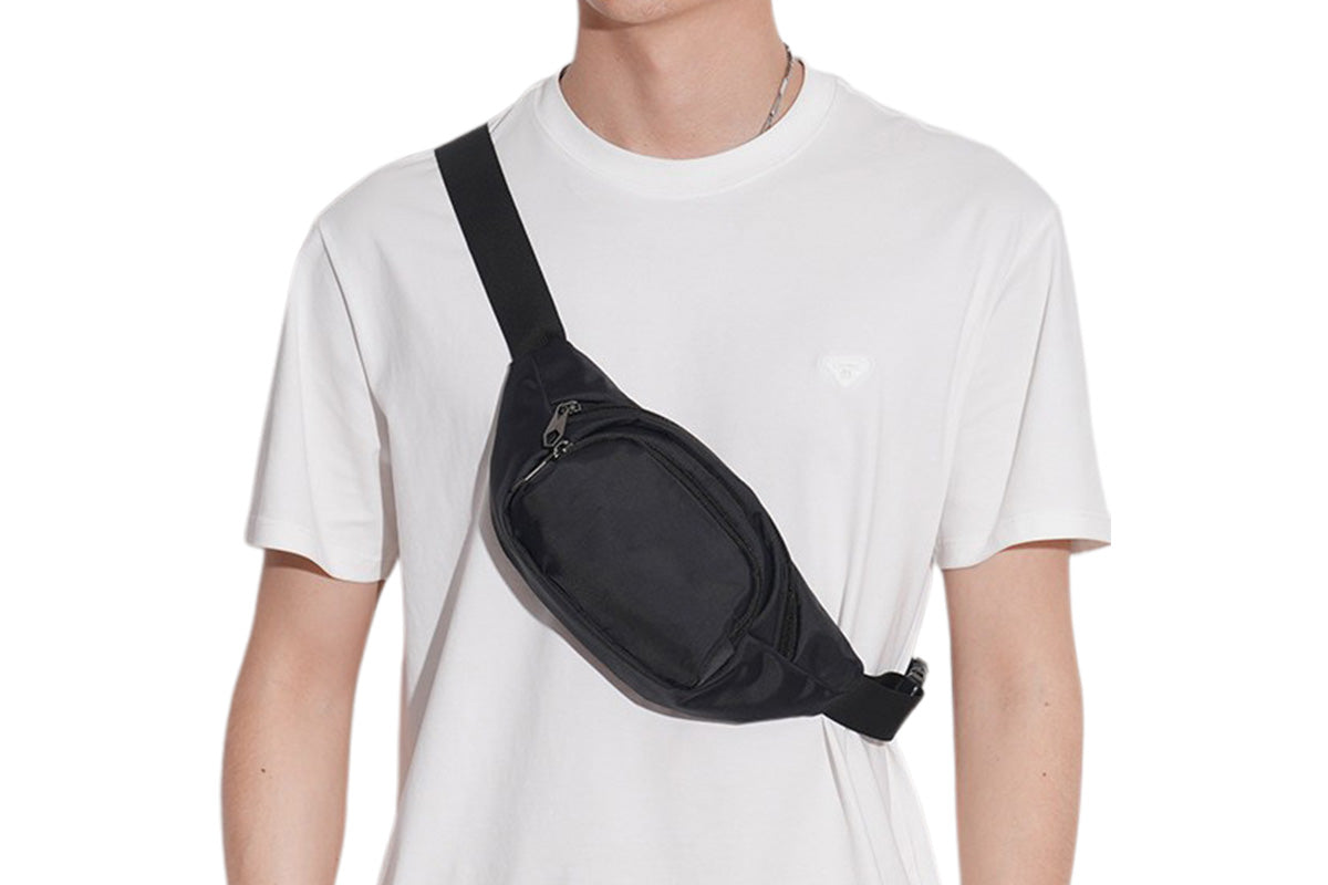 Waist Bag With 3 Zipper Pockets Crossbody Bag Unisex Large Fanny Pack For Travel Holiday