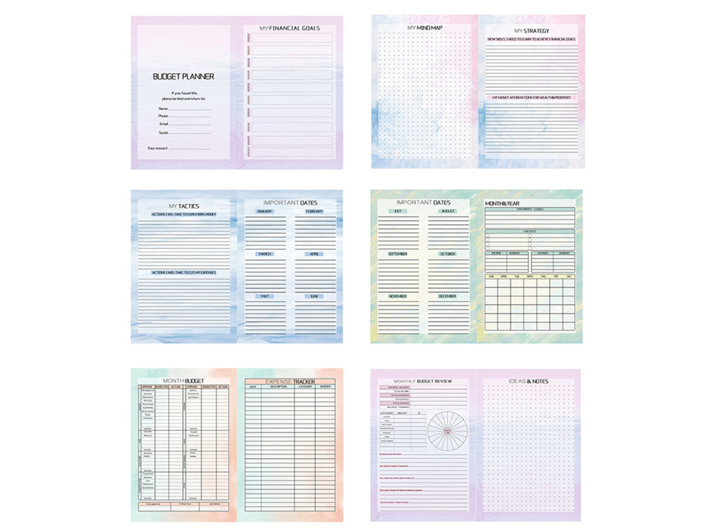Monthly Budget Planner with Bill Organizer Expense Tracker