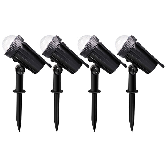 4Pcs LED Solar RGB Outdoor Projector Landscape Lamp
