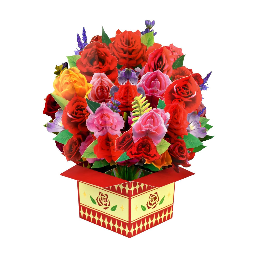 Pop-up 3D Flower Bouquet Greeting Card for Mother's Day-Roses