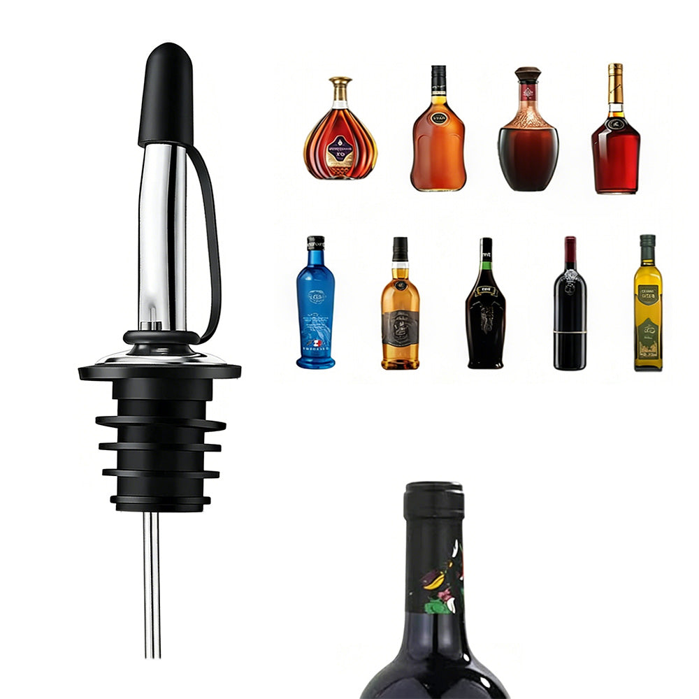 12Pcs Stainless Steel Non Drip Wine Pourers with Dust Caps