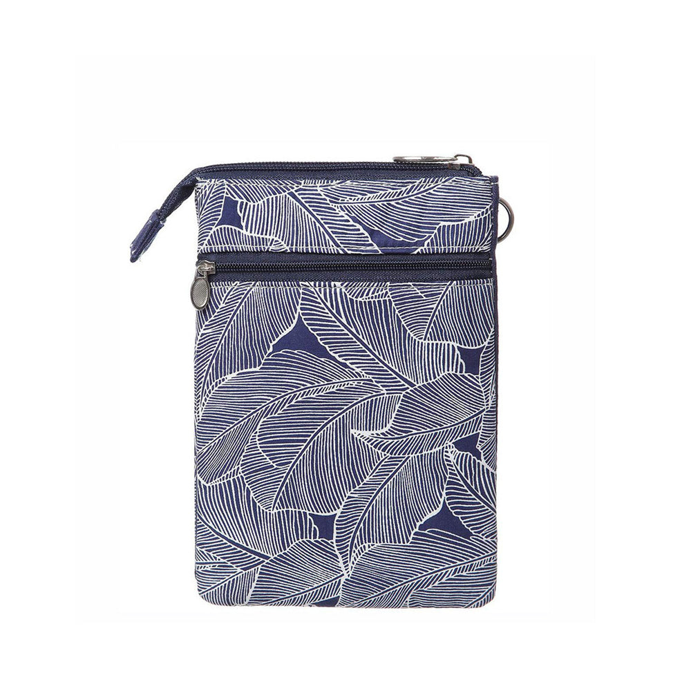 5 Layer Leaf Pattern Canvas Cell Phone Crossbody Bag