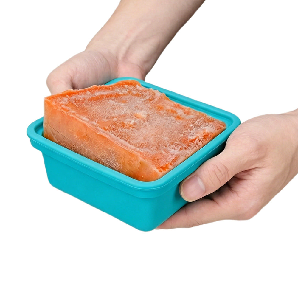4Pcs Silicone Freezer Tray for Soup Ice Cubes Food Storage Portion Control