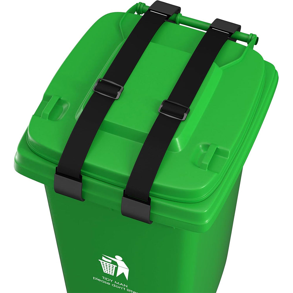 4Pcs Trash Can Lock Straps Adjustable Metal Garbage Bin Lid Locking Bands