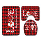 Christmas Non-Slip 3 PCs Bath Rugs Sets Toilet Lid Cover Toilet Mat Bathroom Decor