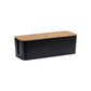 Bamboo Lid Cable Management Storage Box for Home and Office