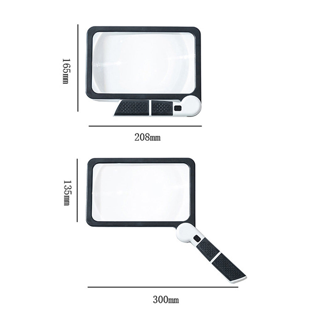 5X Magnification Folding Handheld Reading Rectangle Magnifier with Light