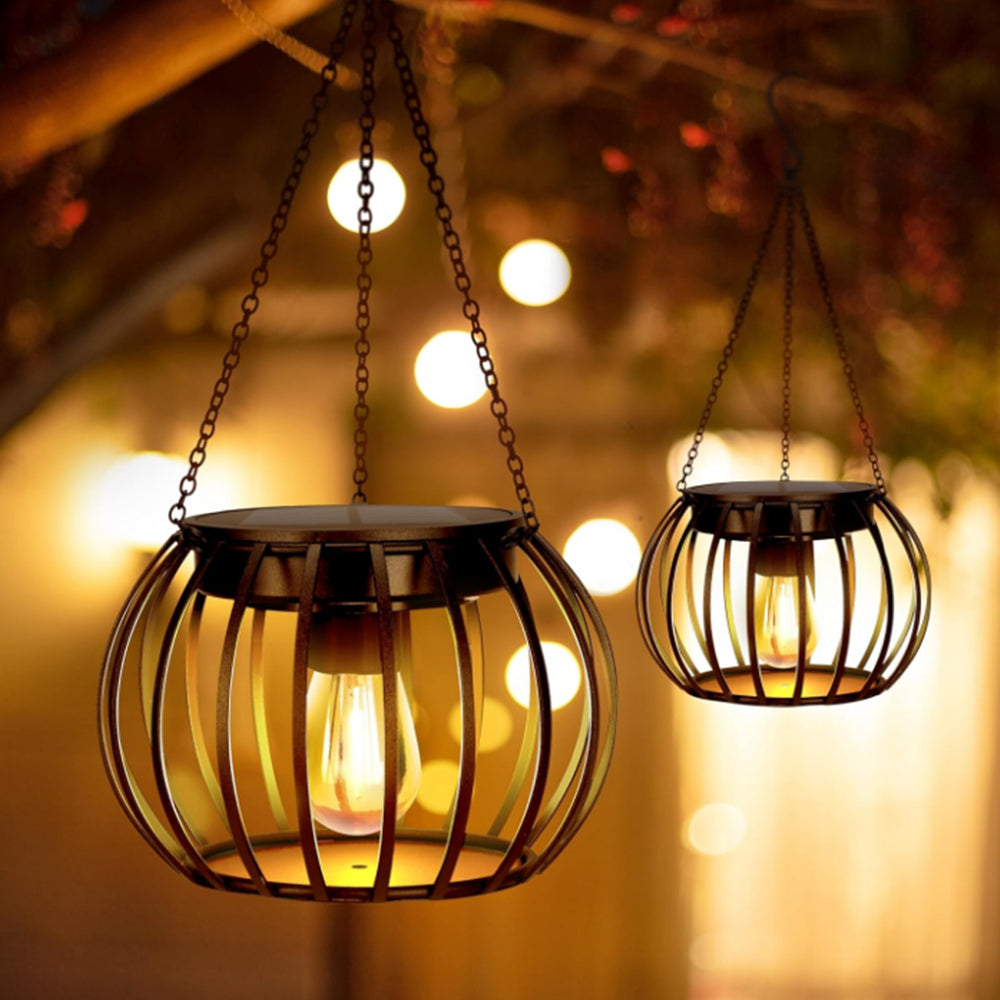 2Pcs Solar Outdoor Hanging Lamp
