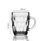 6Pcs 560ml Thick Dimpled Glass Beer Mugs with Handles