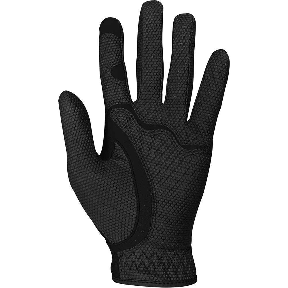 Stretch Breathable Washable Golf Glove with Slip Resistant Grip for Men Women-Black