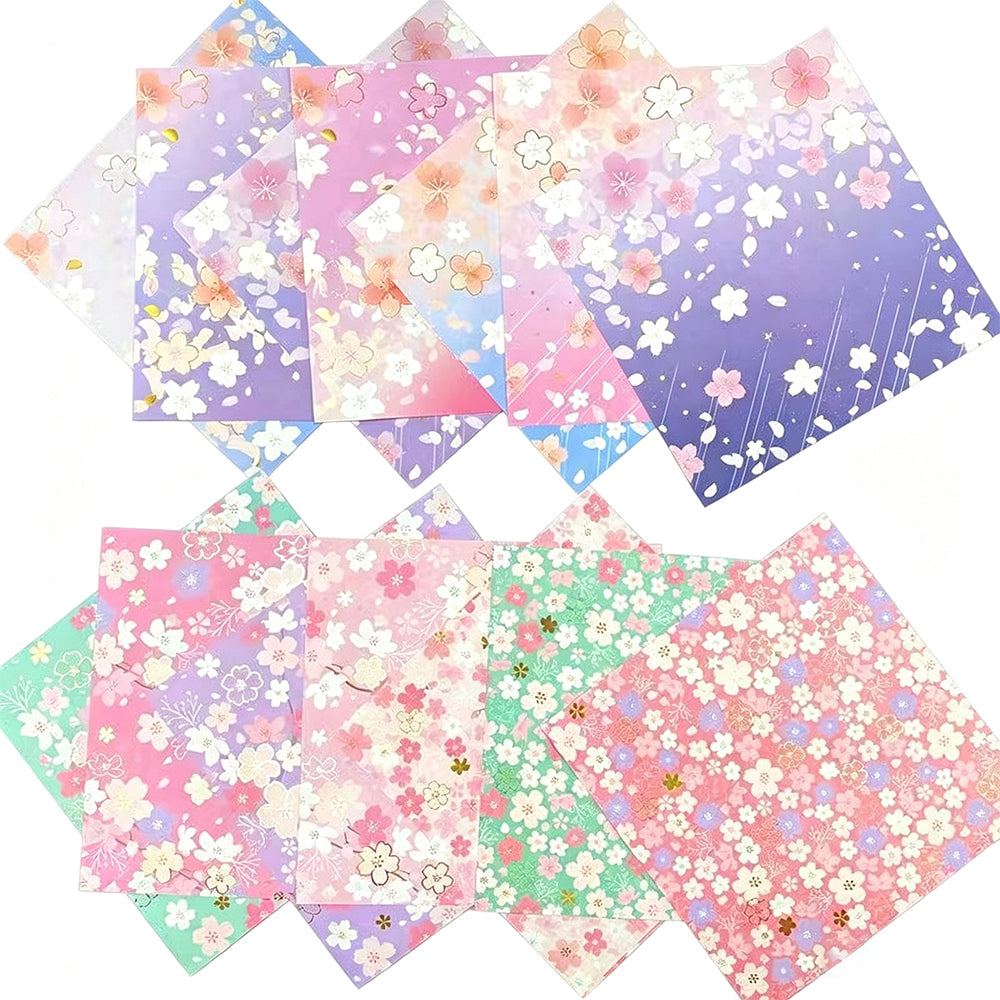 180 Sheets 12 Styles Japanese Sakura Origami Square Paper Craft Folding 15x15cm