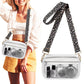 Clear Crossbody Bag Stadium Approved Clear Purse with Leopard Print Shoulder Strap