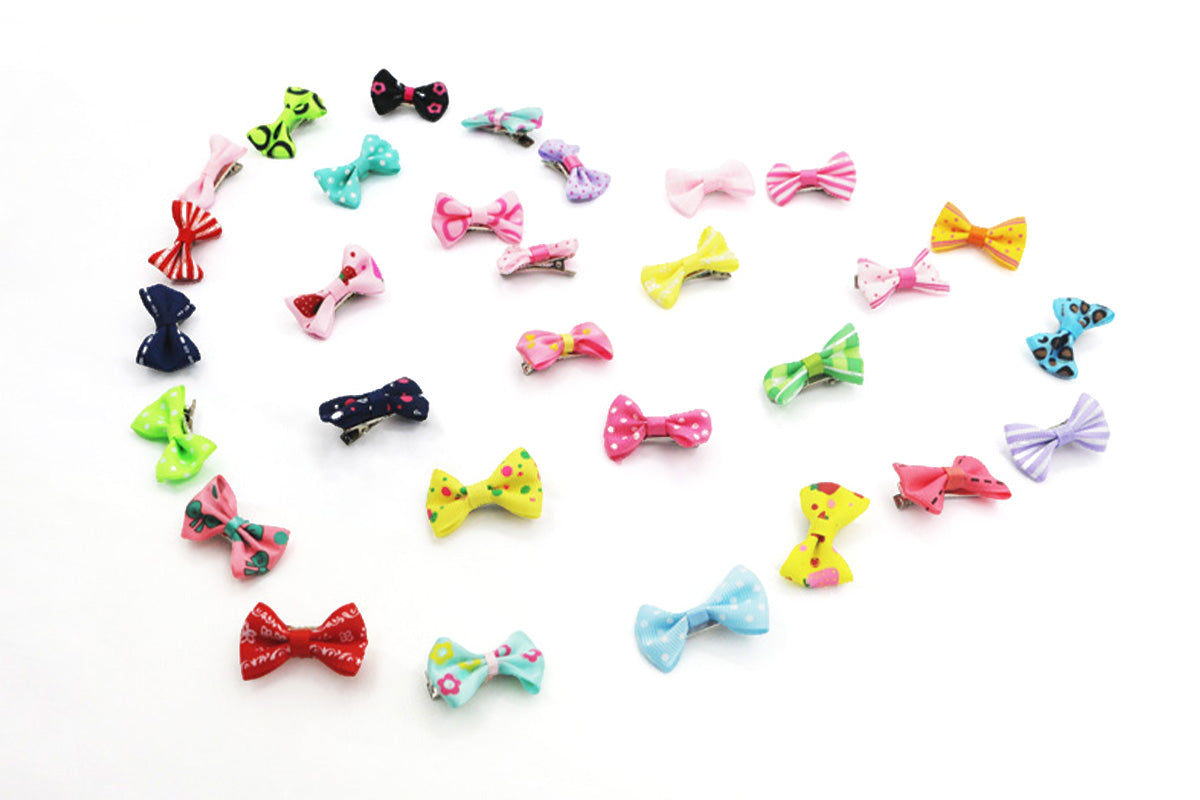 60PCS Pet Bowknot Hair Bow With Clips For Pet Grooming Decoration