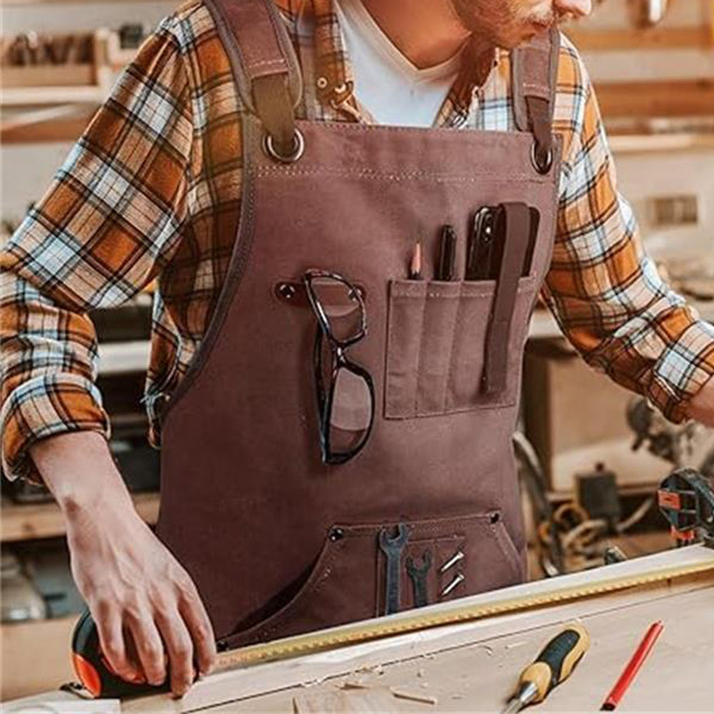 Woodworking Apron for Men Canvas Welder Aprons with Multi-Tool Pockets