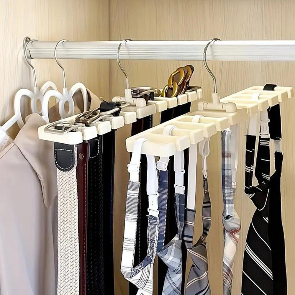 2Pcs Belt and Tie Hanger for Closet Organizer with 20 Hooks
