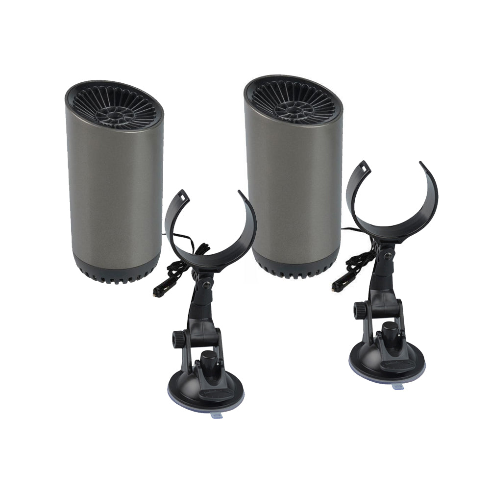 2Pcs 12V Portable Car Warmer and Defroster with Suction Holder