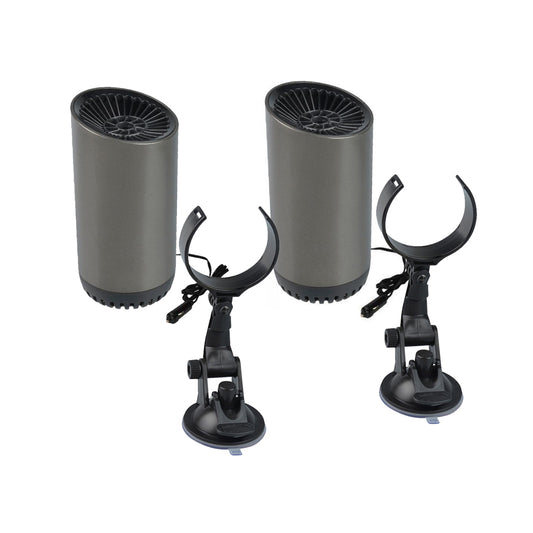 2Pcs 12V Portable Car Warmer and Defroster with Suction Holder