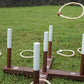Rustic Ring Toss Game with Wooden Base and 6 Rope Rings