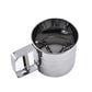 Stainless Steel Flour Sifter One Hand Press Crank Sifter for Powdered Sugar Shaker Duster