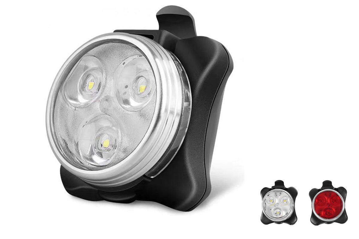 2Pcs USB Rechargeable Bike Lights Front and Rear LED Set