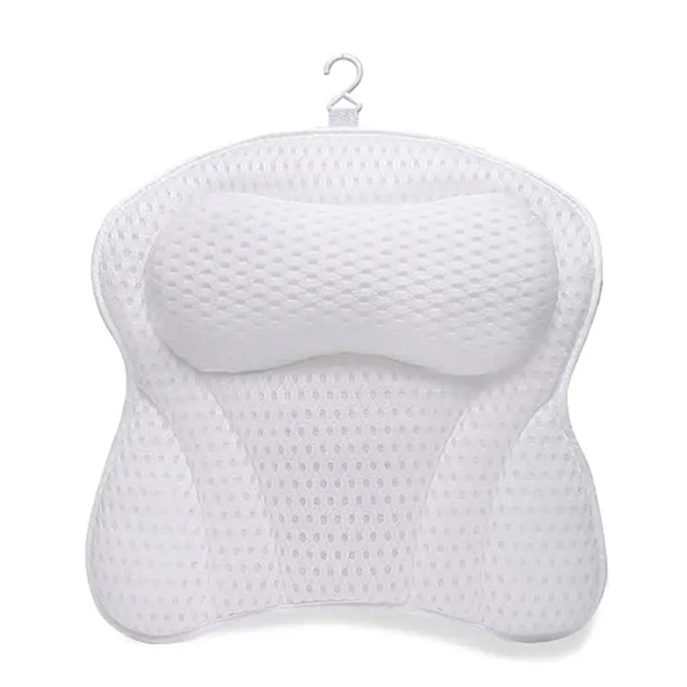 4D Mesh Bath Pillows With Suctions for Neck or Back Support