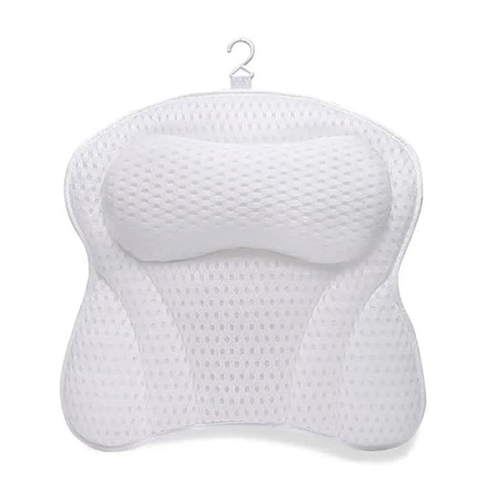 4D Mesh Bath Pillows With Suctions for Neck or Back Support
