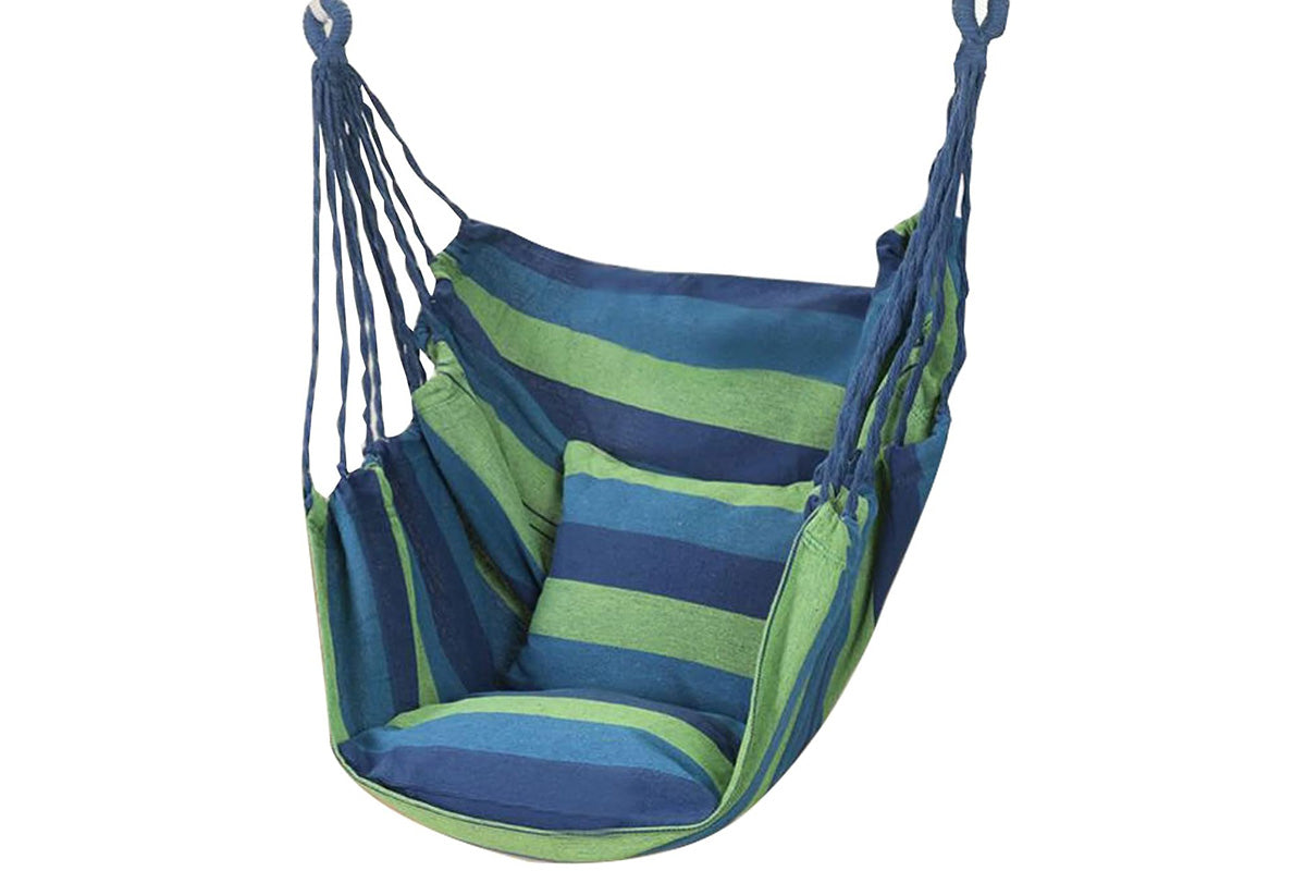Outdoor Hanging Chair with 2 Cushions Dormitory Hammock Swing Indoor Swing