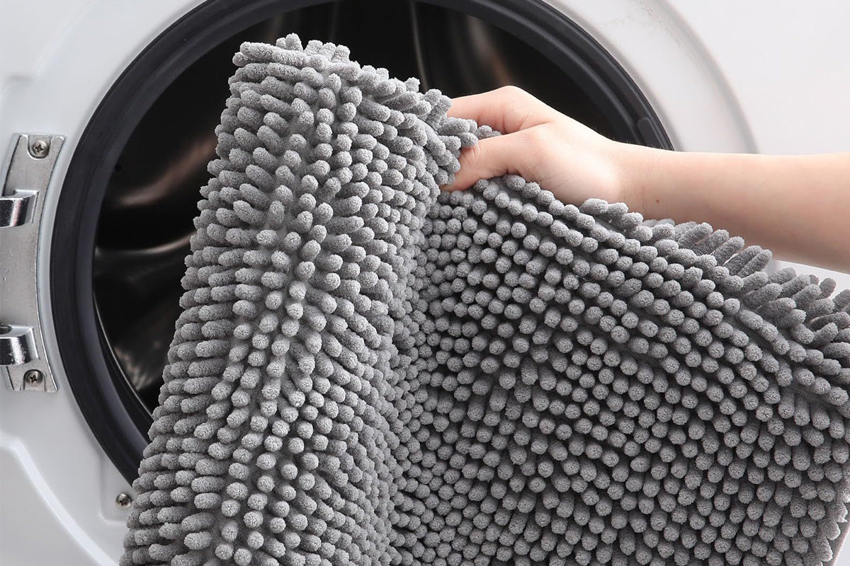 Chenille Bath Mat Soft Absorbent Non-Slip Washable Bathroom Rug