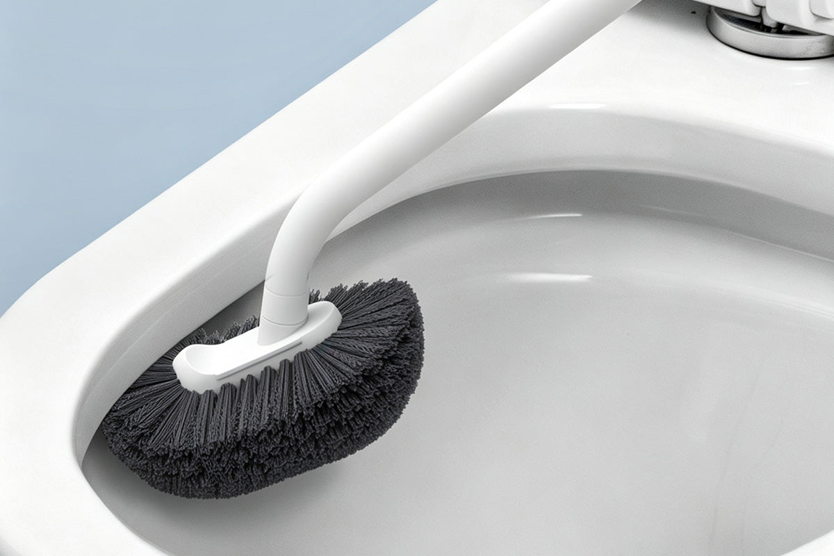 2pcs Toilet Brush with Drip Base Toilet Bowl Brush with Built-in Tweezer Toilet Cleaner Set