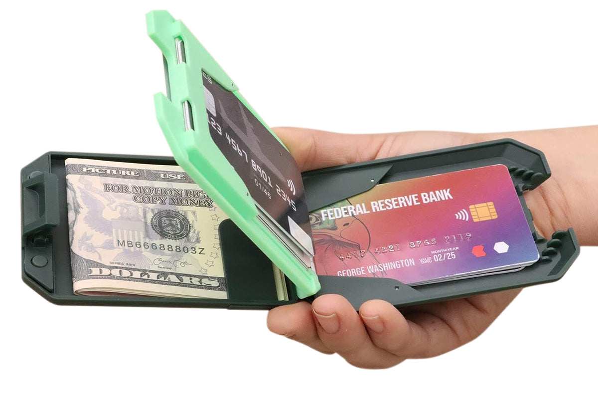2Pcs RFID Blocking Card Wallet for 7 Cards Slim Metal Hard Shell Credit Cards Holder Card Protector
